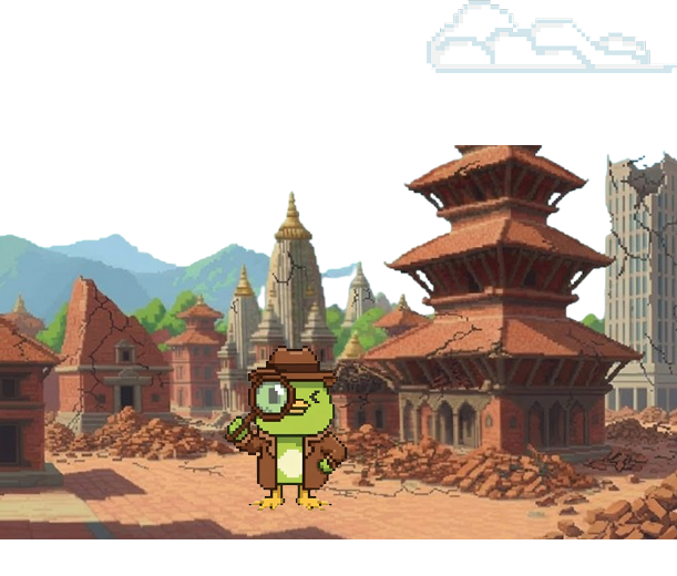 Temple scene with character